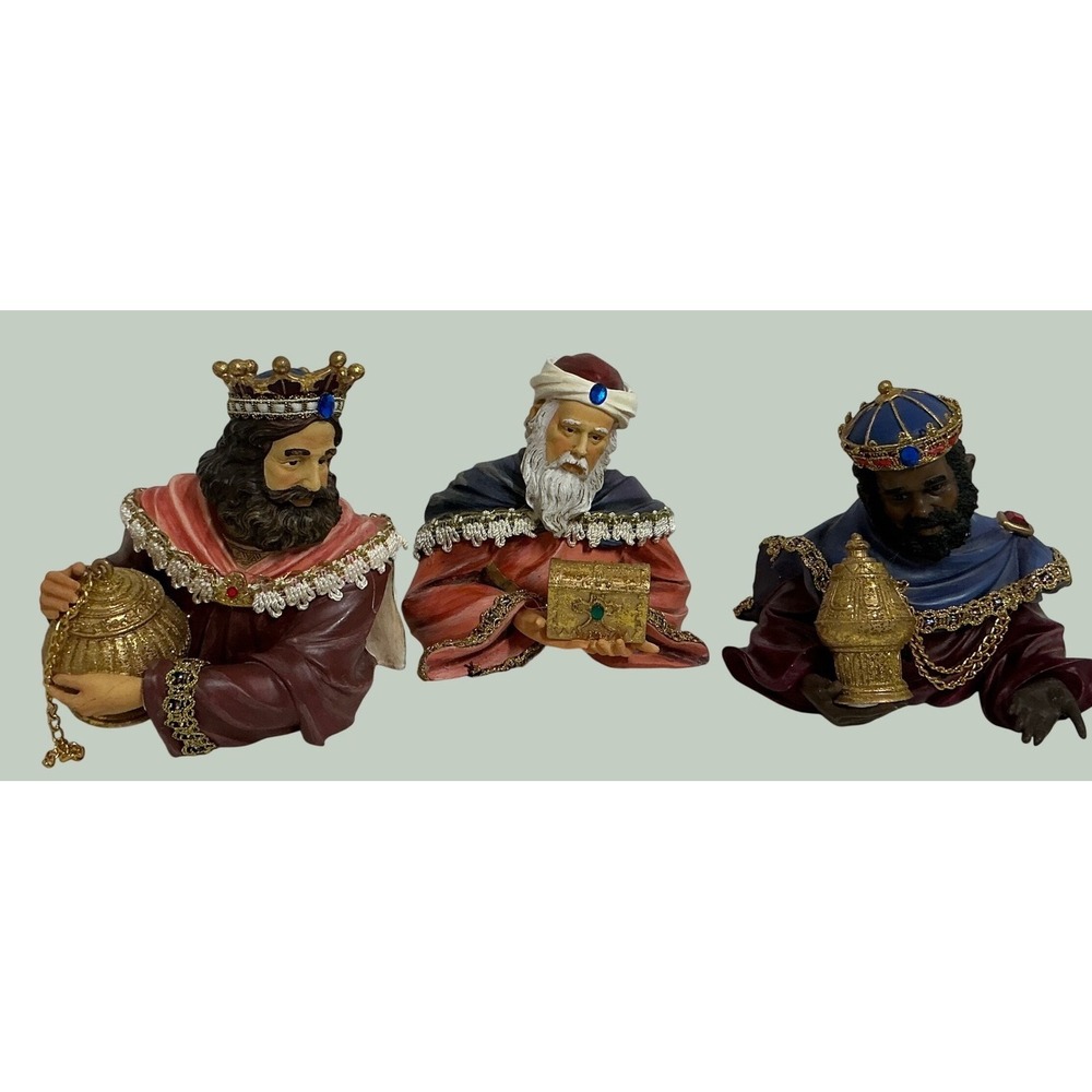 Home Interiors Y2K We Three Kings Nativity Wise Men Bust Set 2002 Christmas Deco
